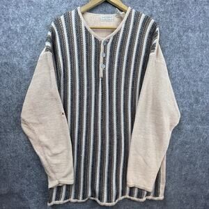 Vintage Arizona Jean Co Sweater Mens Large Tan Long Grandpa 90s Boho‎ Earthy